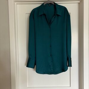 Express Teal Boyfriend Shirt